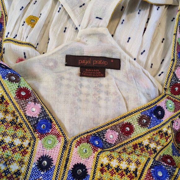 Anthropologie Payal Pratap Nora Midi Embroidered Artisan Festival Boho Dress 8 - Picture 7 of 15